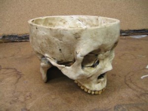 This is an artifact that was found in the farmhouse after Ed was arrested. He used the skulls from some of his victims as bowls. http://www.horsetrackhooligans.com/wpcontent/uploads/2011/12/normal_IMG_0262.jpg
